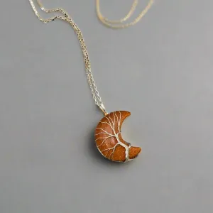 Goldstone Crescent Moon Gemstone Necklace – Ambition Meets Healing Energy