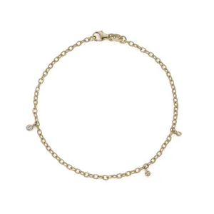 Green Sapphire Diamond Moon Drop Bracelet (ready to ship option)*