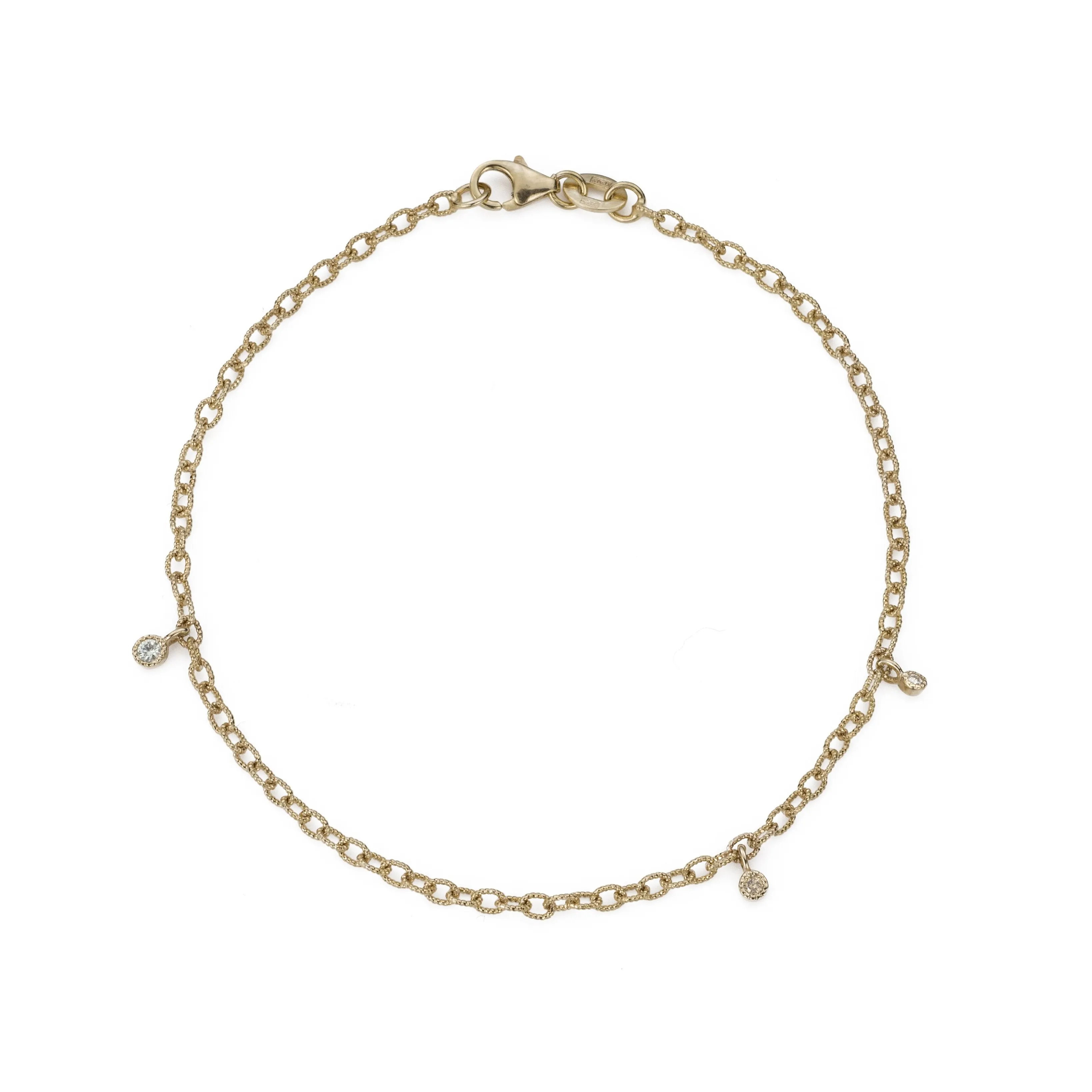 Green Sapphire Diamond Moon Drop Bracelet (ready to ship option)*