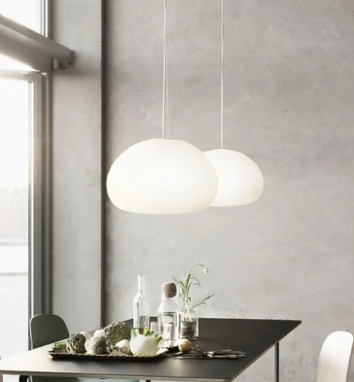 Halfdan White Frosted Pendant Light
