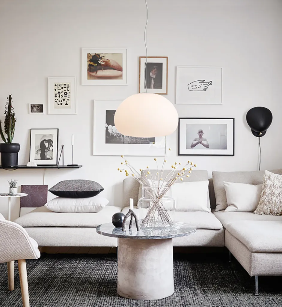 Halfdan White Frosted Pendant Light
