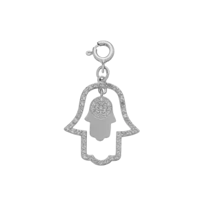 Hamsa Two Hands With Topaz Charm
