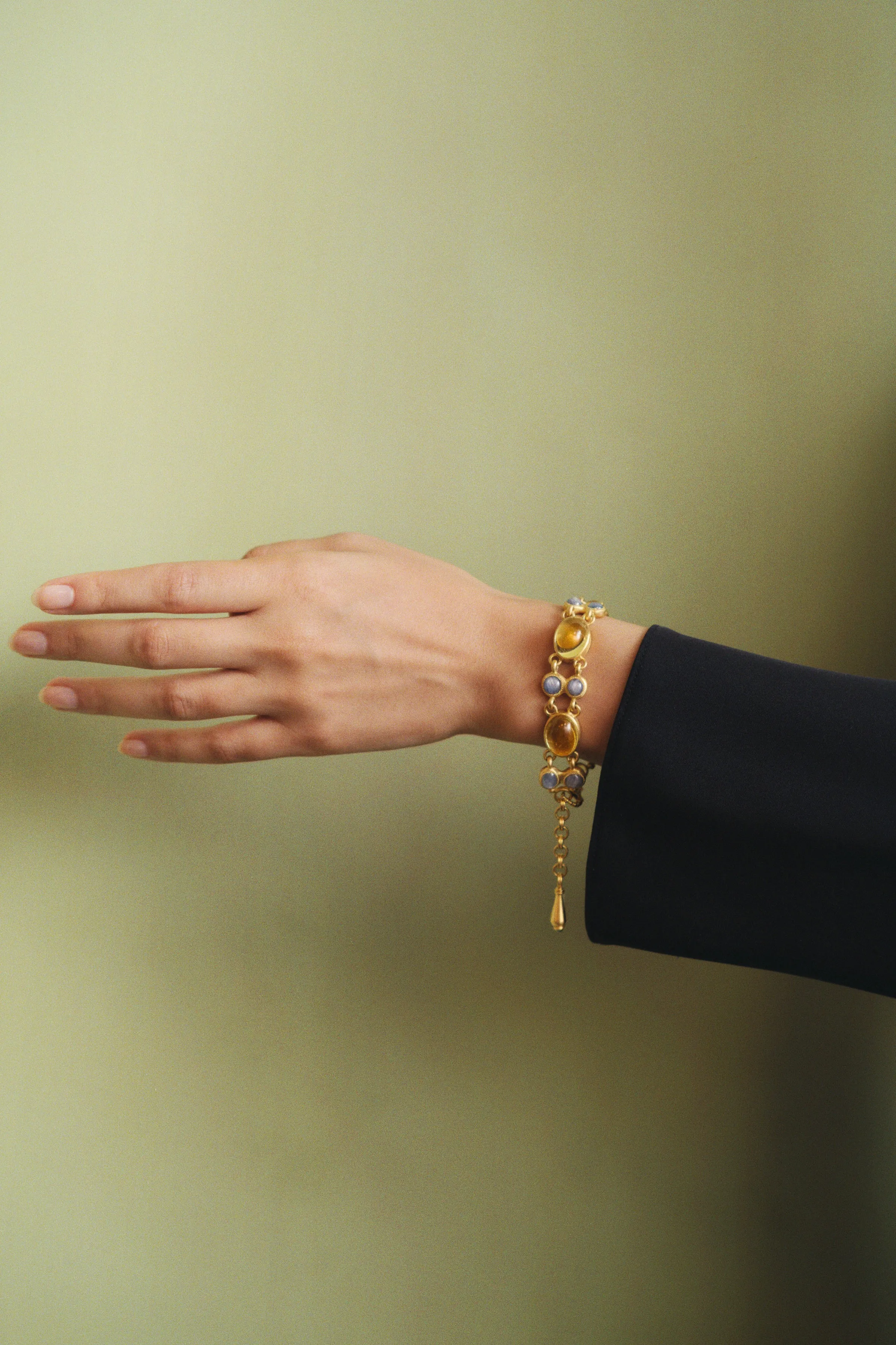 Hemera and Nyx Star Sapphire and Golden Beryl Bracelet