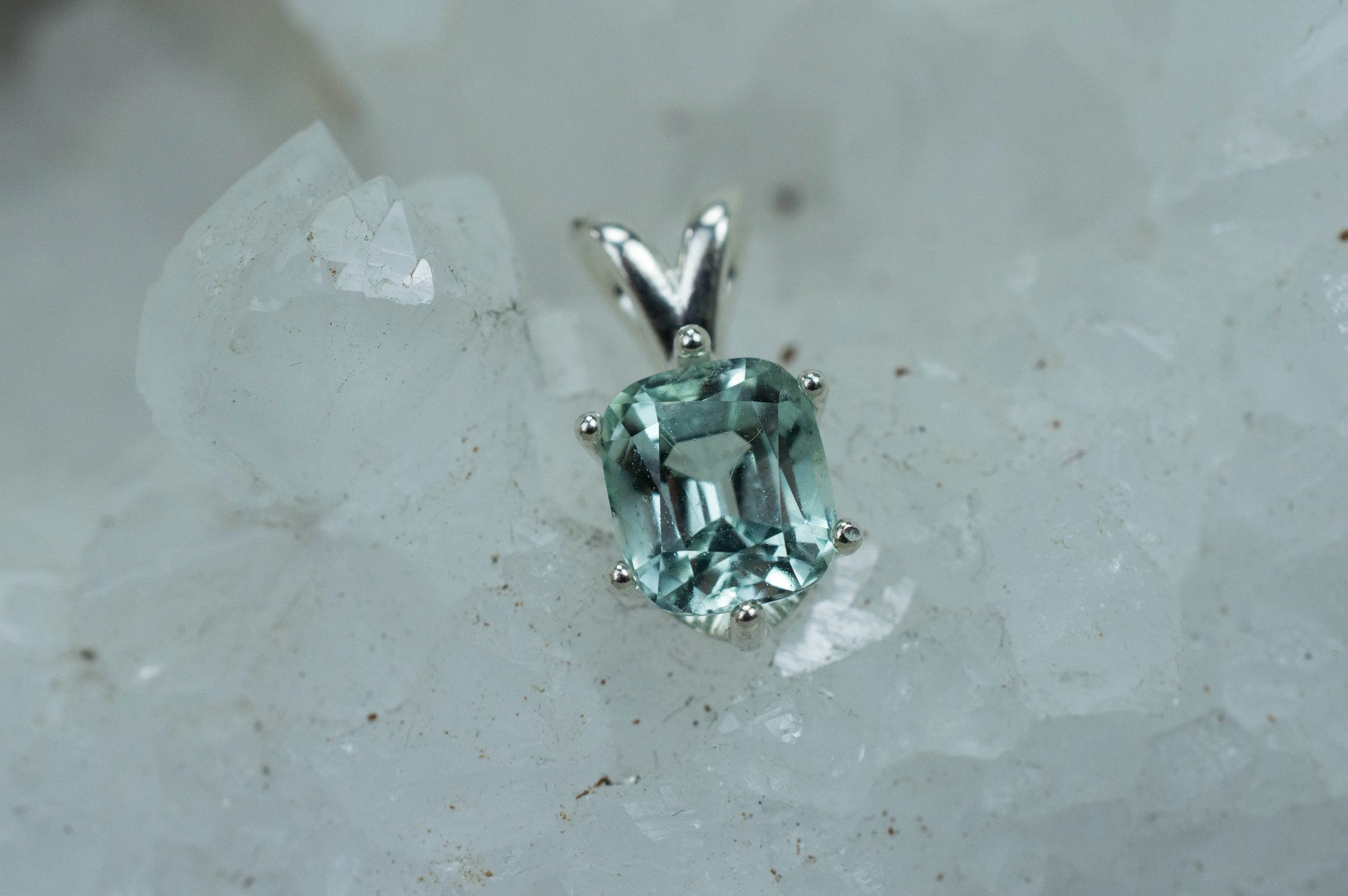 Ice Blue Tourmaline Pendant, Genuine Untreated Namibia Tourmaline; 2.020cts
