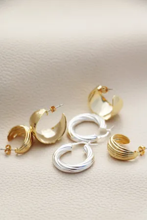 in-line hoops { sterling silver }
