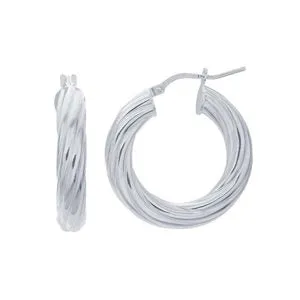 in-line hoops { sterling silver }