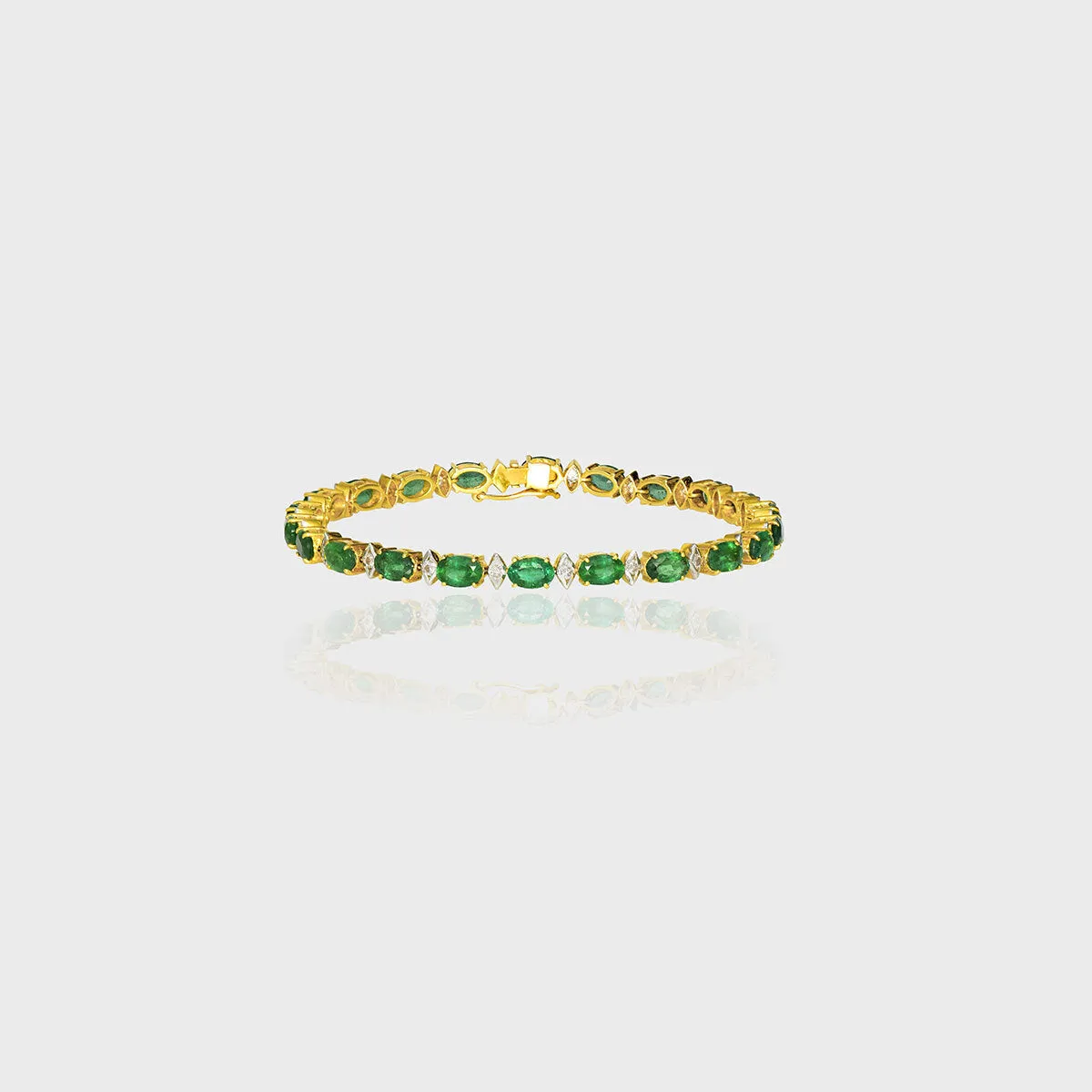 Introducing our Emerald Oval and Diamond Bracelet - (GDBR0060)