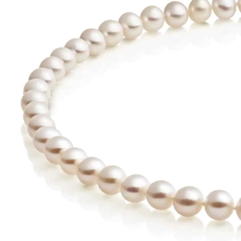 Jersey Pearl 7mm Crown (Excellent) White Freshwater Pearl 18" Necklace 1510201