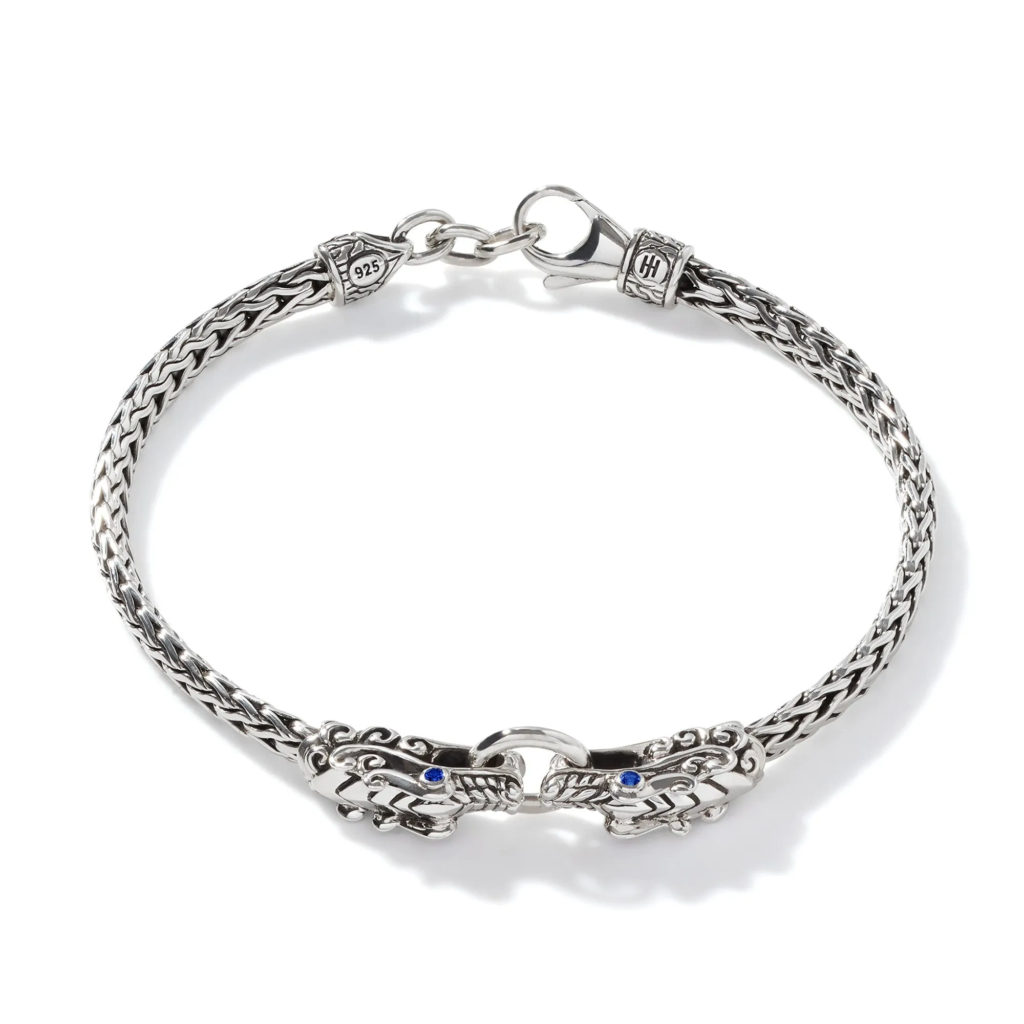 JOHN HARDY MEDIUM STERLING SILVER SAPPHIRE EYE NAGA BRACELET