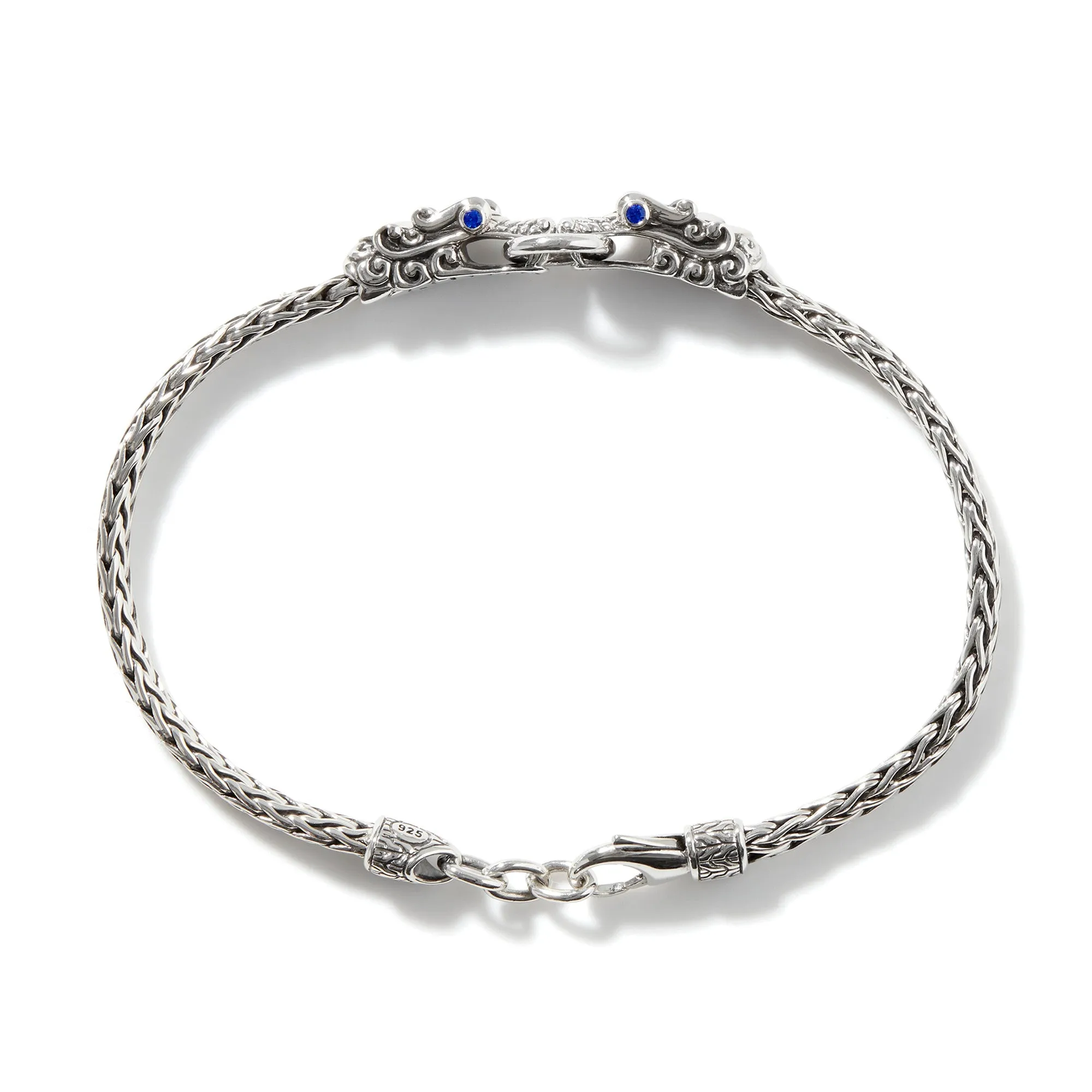 JOHN HARDY MEDIUM STERLING SILVER SAPPHIRE EYE NAGA BRACELET