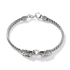 JOHN HARDY MEDIUM STERLING SILVER SAPPHIRE EYE NAGA BRACELET