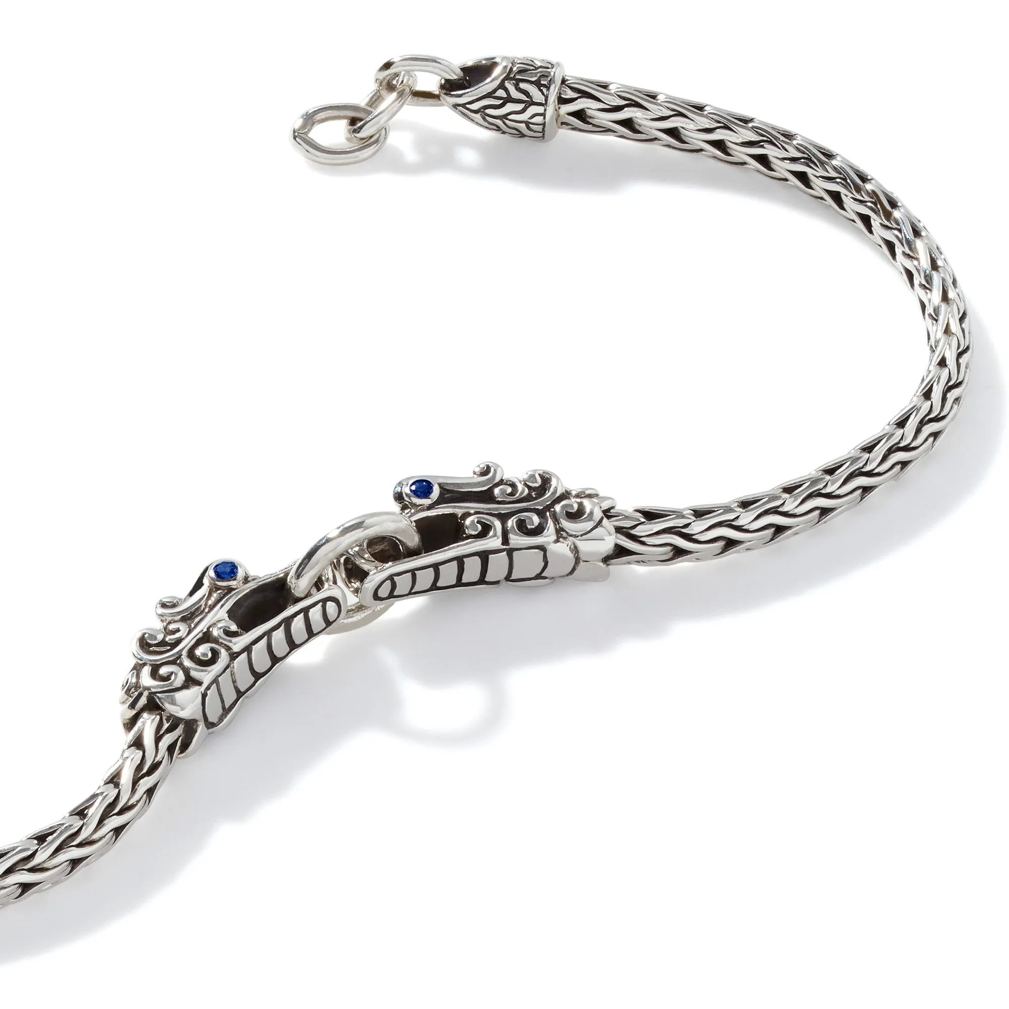 JOHN HARDY MEDIUM STERLING SILVER SAPPHIRE EYE NAGA BRACELET