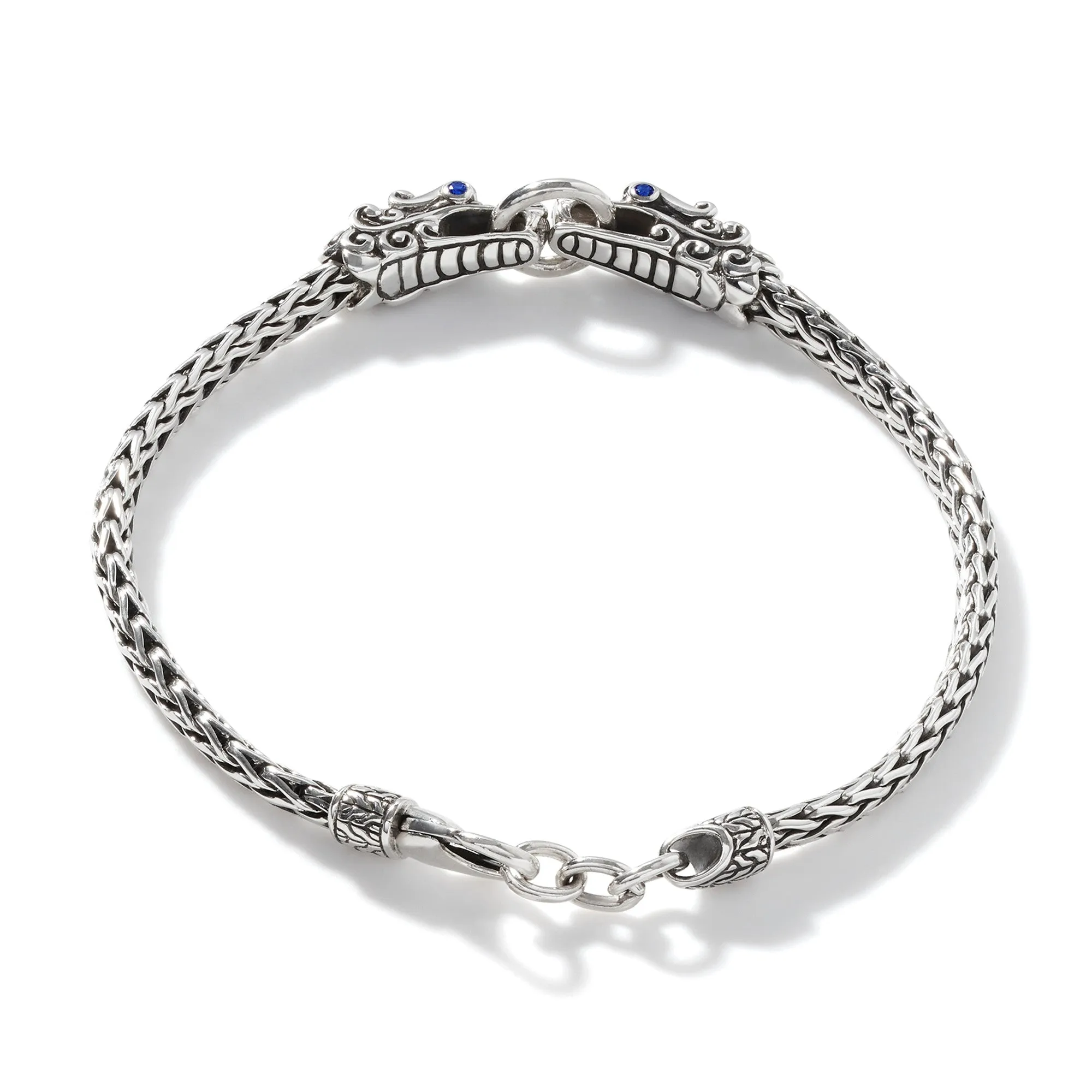 JOHN HARDY MEDIUM STERLING SILVER SAPPHIRE EYE NAGA BRACELET
