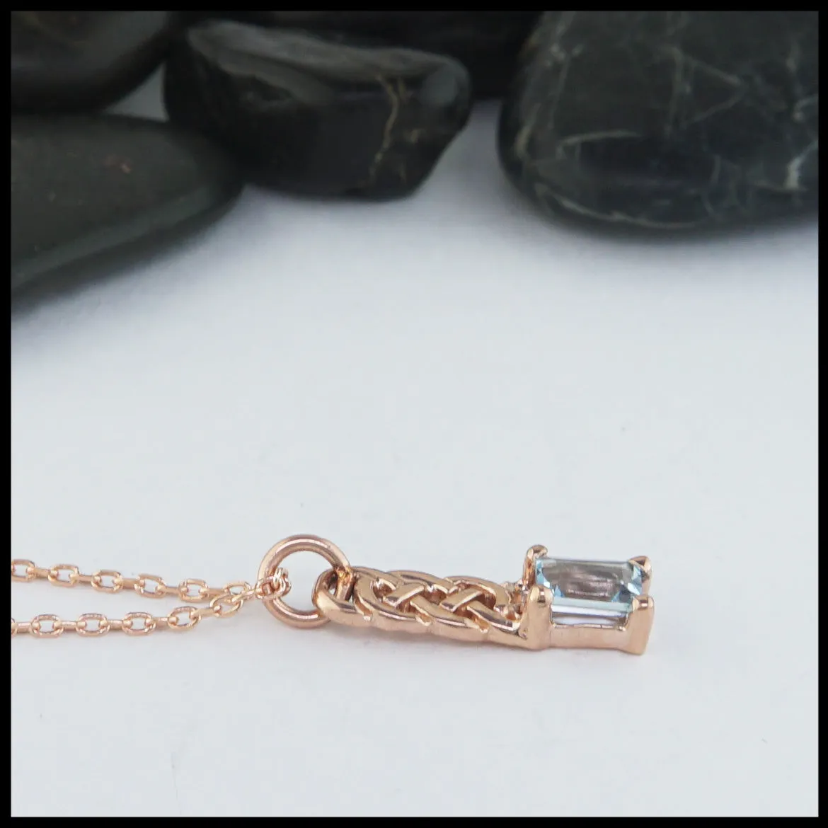 Josephine's Knot Pendant and Earring Set in Rose Gold