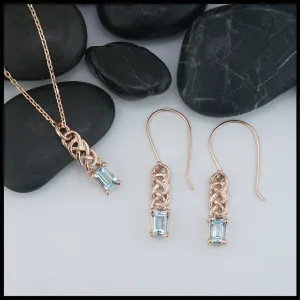 Josephine's Knot Pendant and Earring Set in Rose Gold