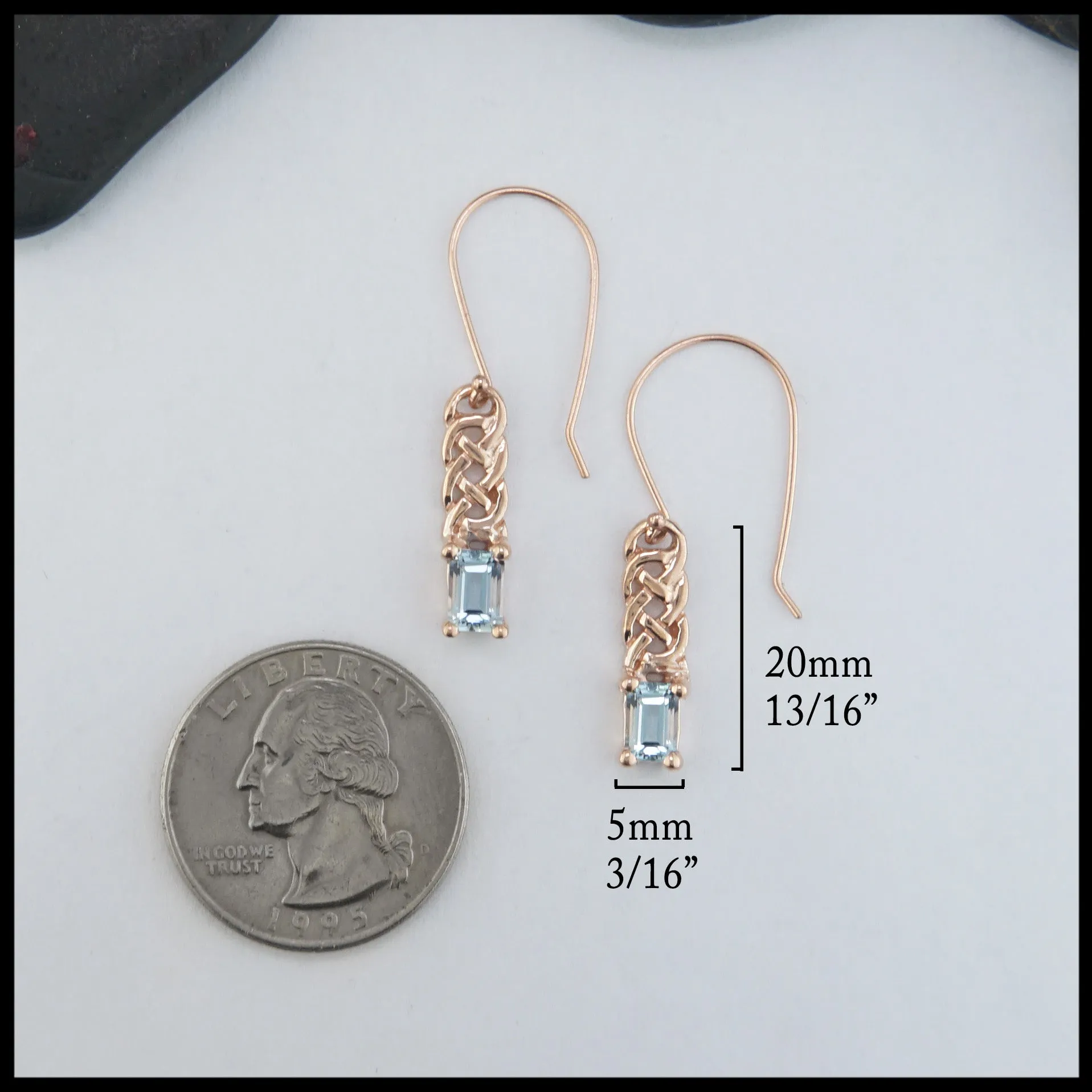 Josephine's Knot Pendant and Earring Set in Rose Gold