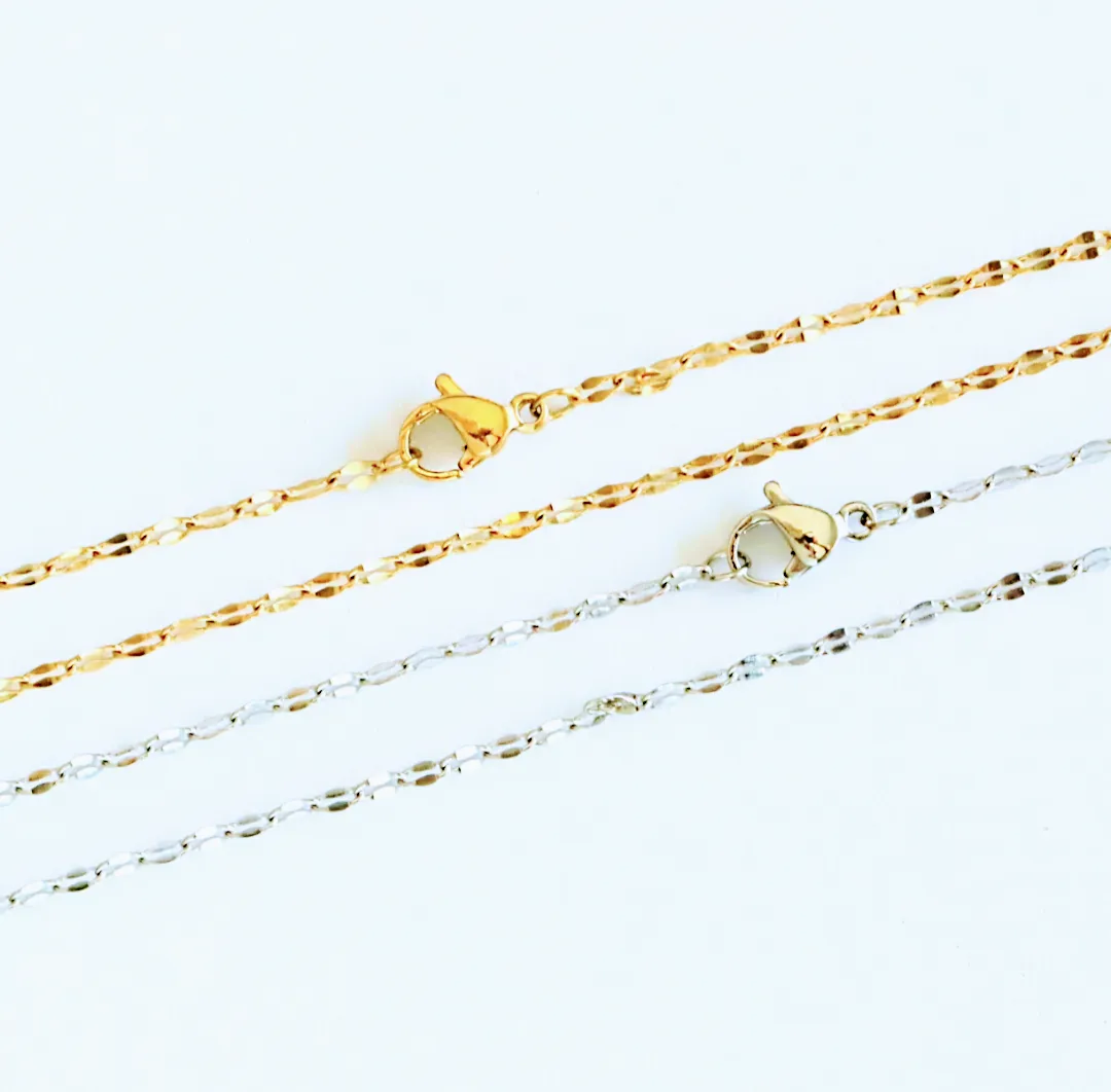 Labradorite Gemstone Bottle Necklace, 20 or 24 inch, Silver/Gold