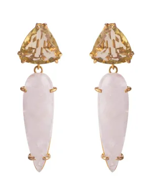 Lemon Quartz & Moonstone Earrings