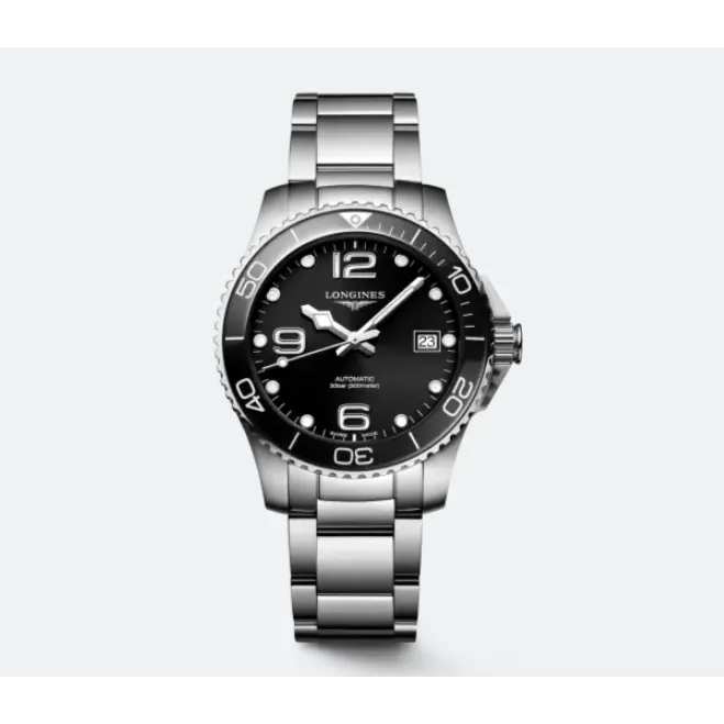 Longines Hydroconquest Black Dial Stainless Steel 39mm Automatic