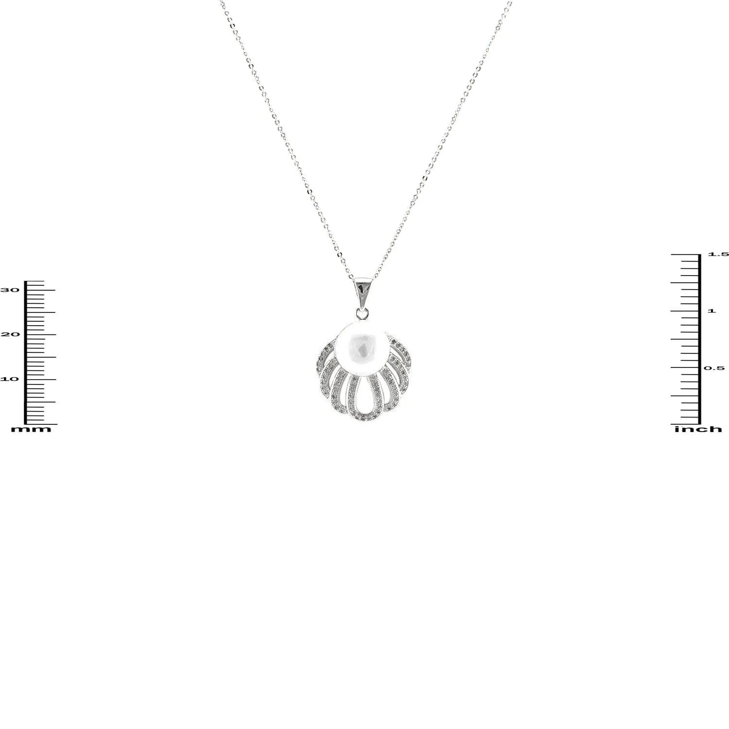Lordyna White Pearl Clam Pendant