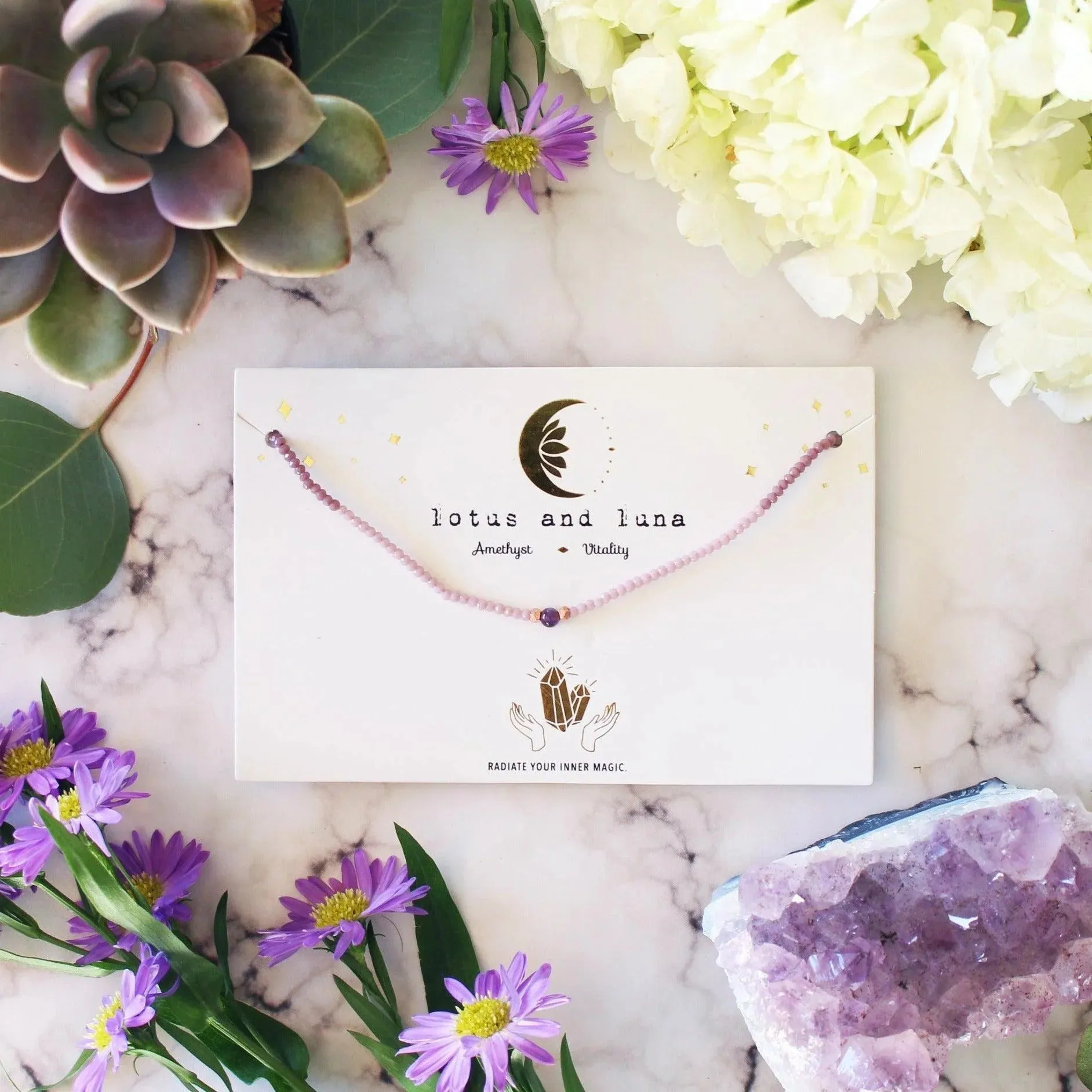 Lotus & Luna "Amethyst" Goddess Necklace