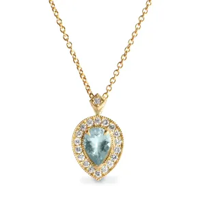 Luna Necklace With Aquamarine And Diamonds