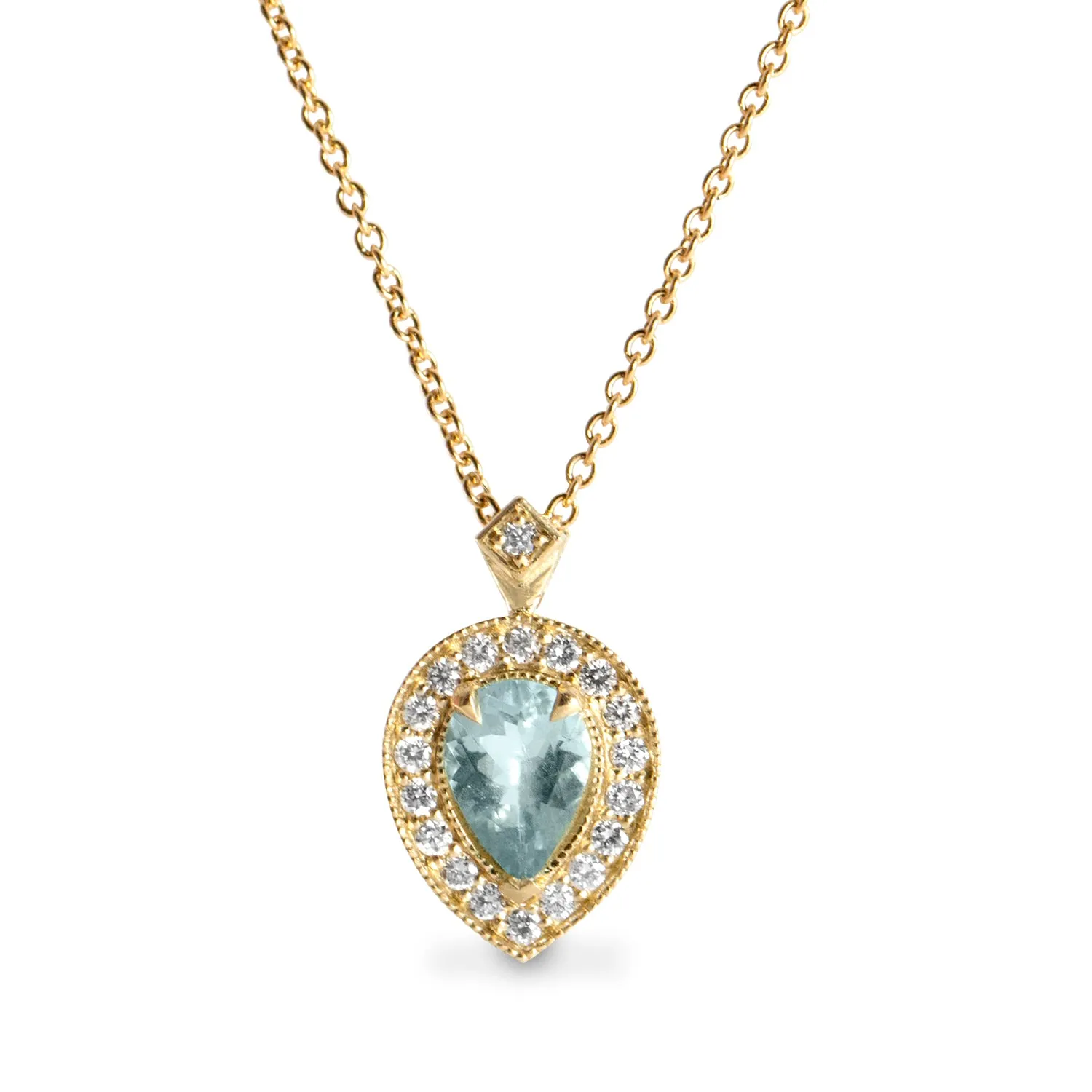 Luna Necklace With Aquamarine And Diamonds