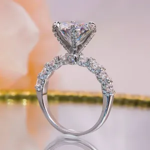 Luxury 3 Carat D Color Moissanite Ring with Certificate 925 Sterling Silver Platinum Plated Wedding Bands For Women Fine Jewelry