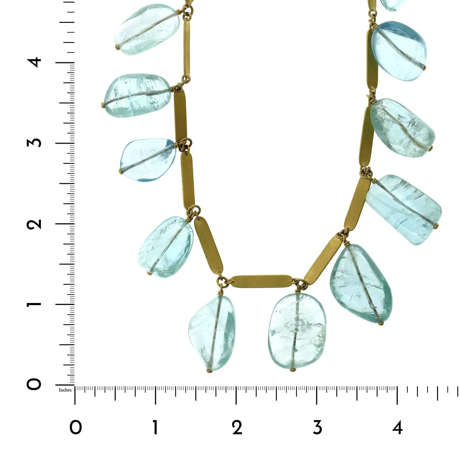 Mallary Marks 22K and 18K Yellow Gold Aquamarine Bead Dangle Necklace