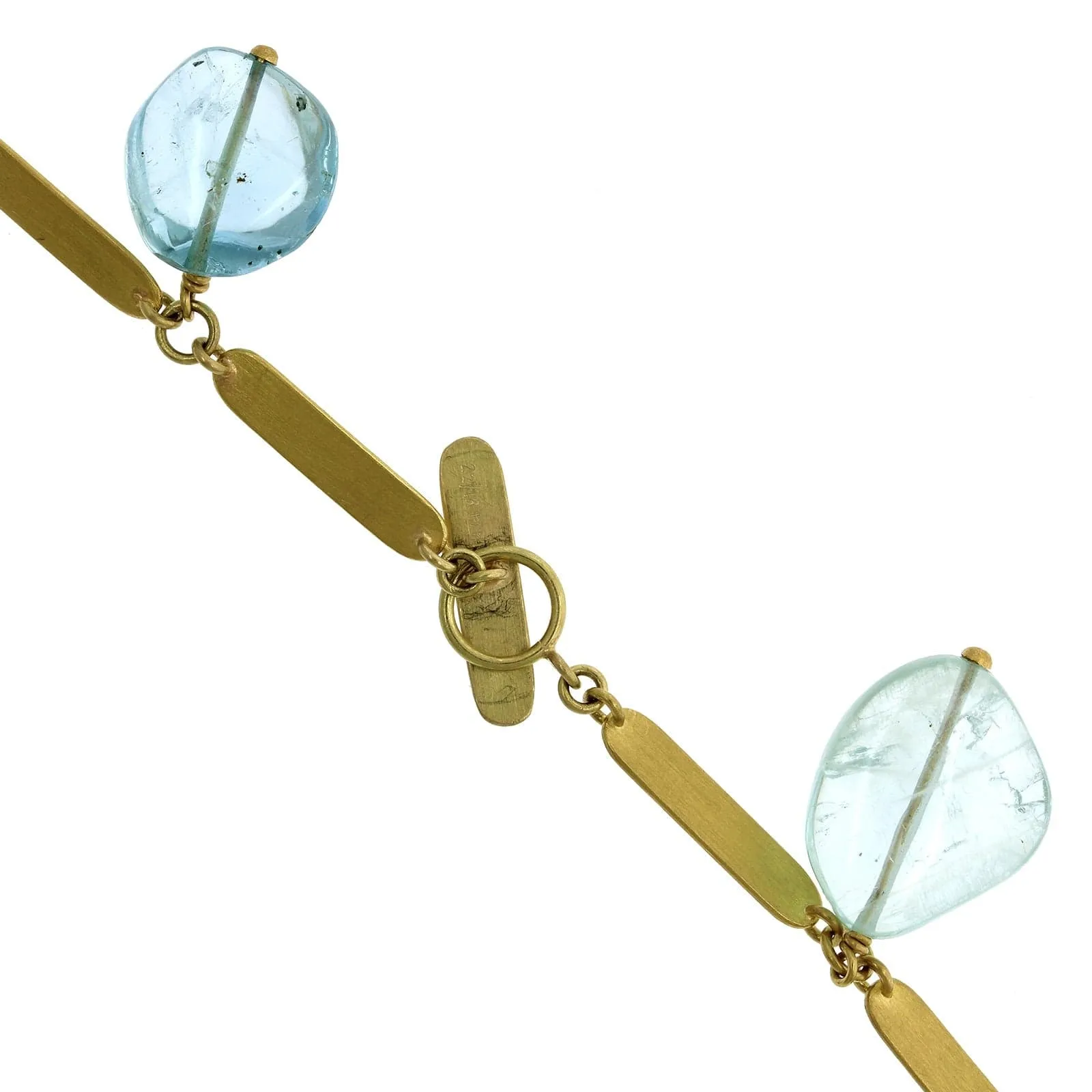 Mallary Marks 22K and 18K Yellow Gold Aquamarine Bead Dangle Necklace