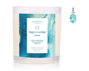 March Aquamarine Birthstone Charm - Jewel Candle
