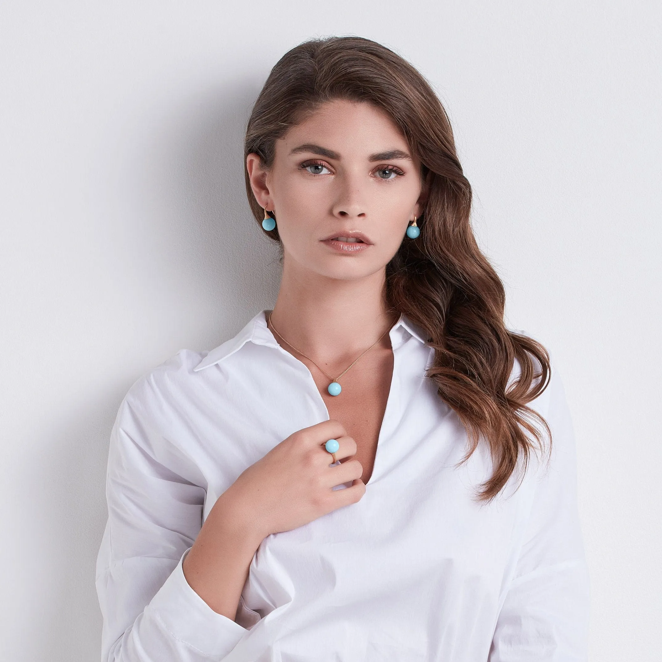 Marco Bicego Africa 18K Yellow Gold Aquamarine Bead Necklace