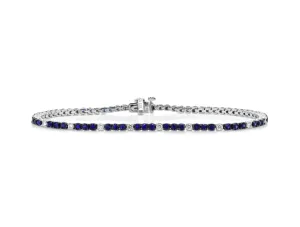 Mark Henry 18k White Gold Sapphire and Diamond Tennis Bracelet