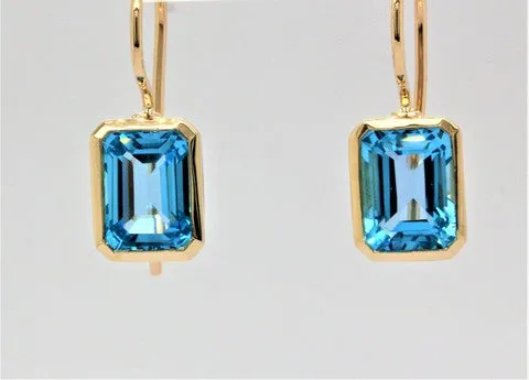 Mark McAskill Yellow Gold & Blue Topaz Earrings