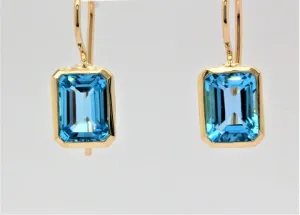 Mark McAskill Yellow Gold & Blue Topaz Earrings