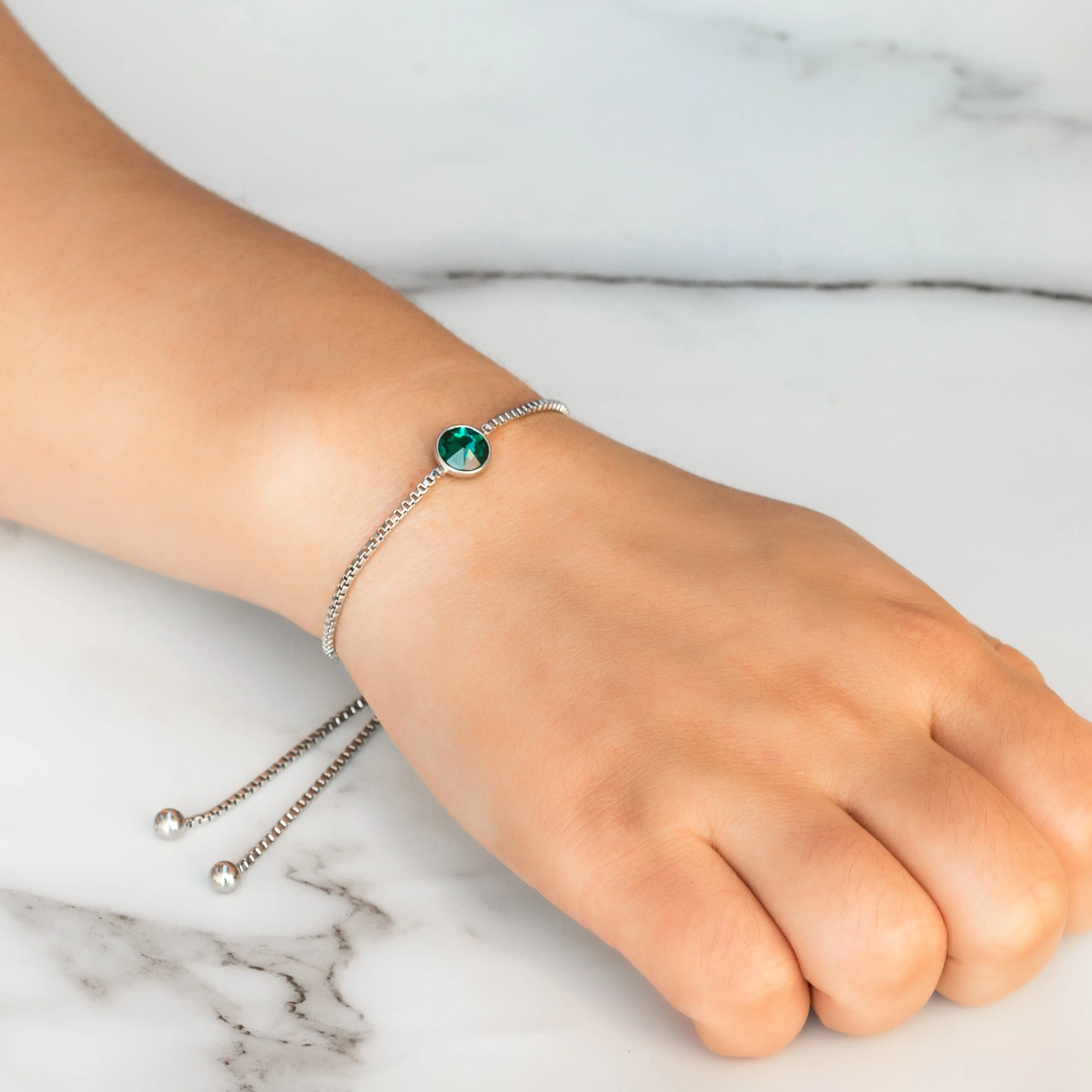May (Emerald) Birthstone Bracelet Created with Zircondia® Crystals
