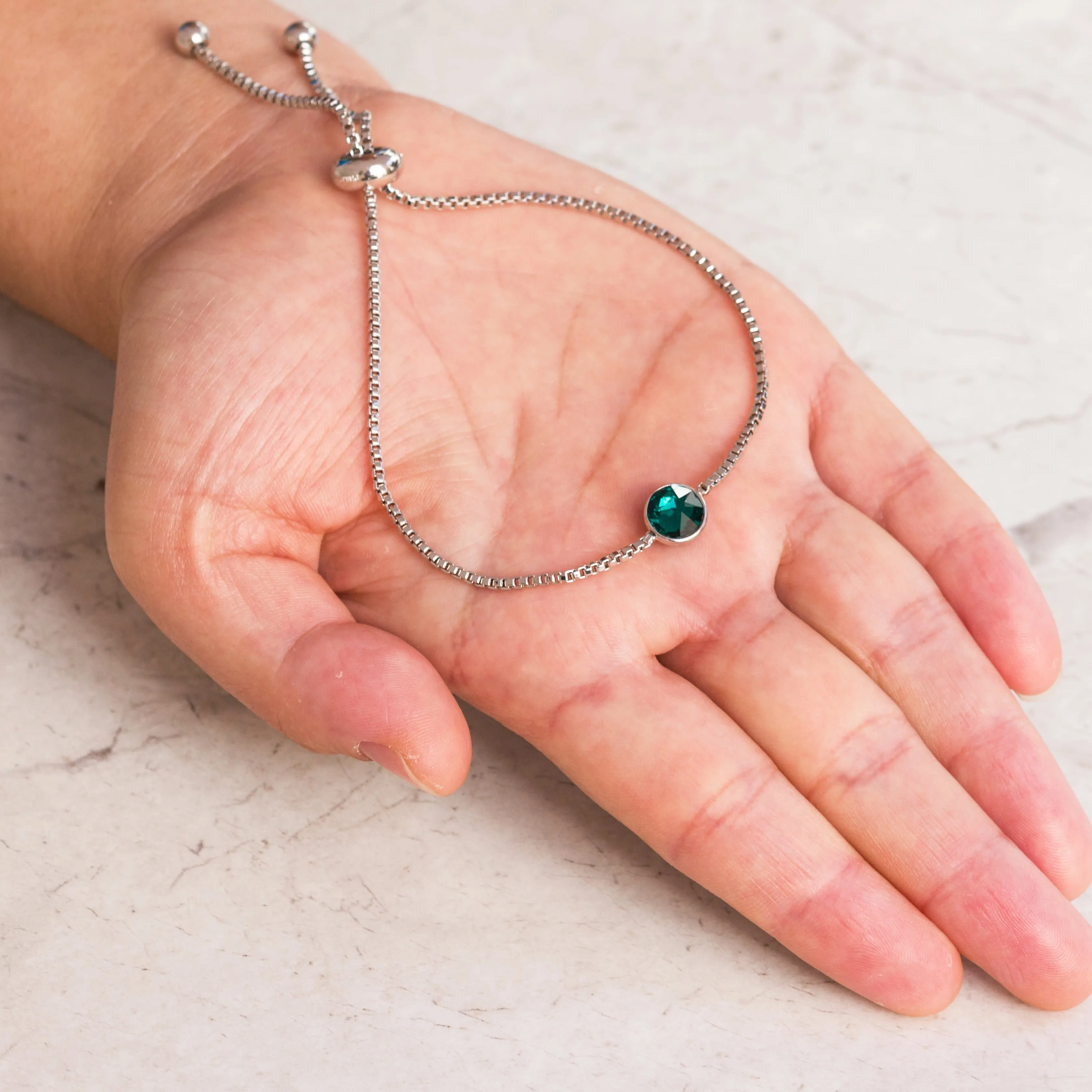 May (Emerald) Birthstone Bracelet Created with Zircondia® Crystals