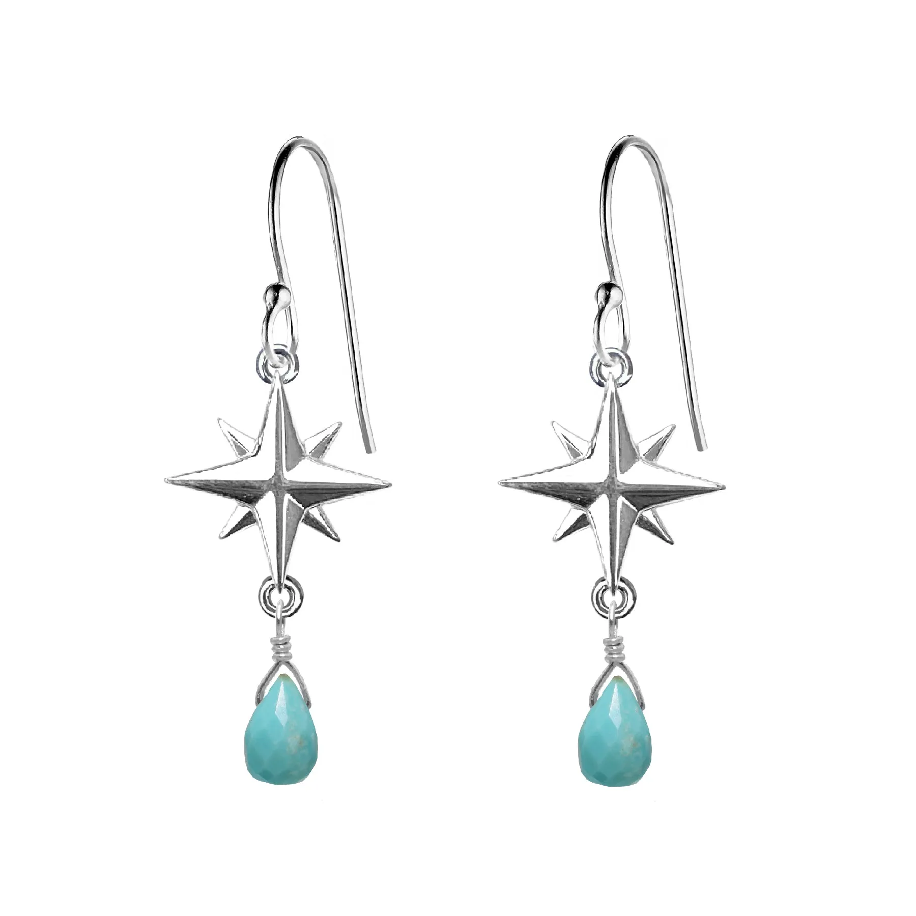 Medium Compass Rose Gemstone Earrings