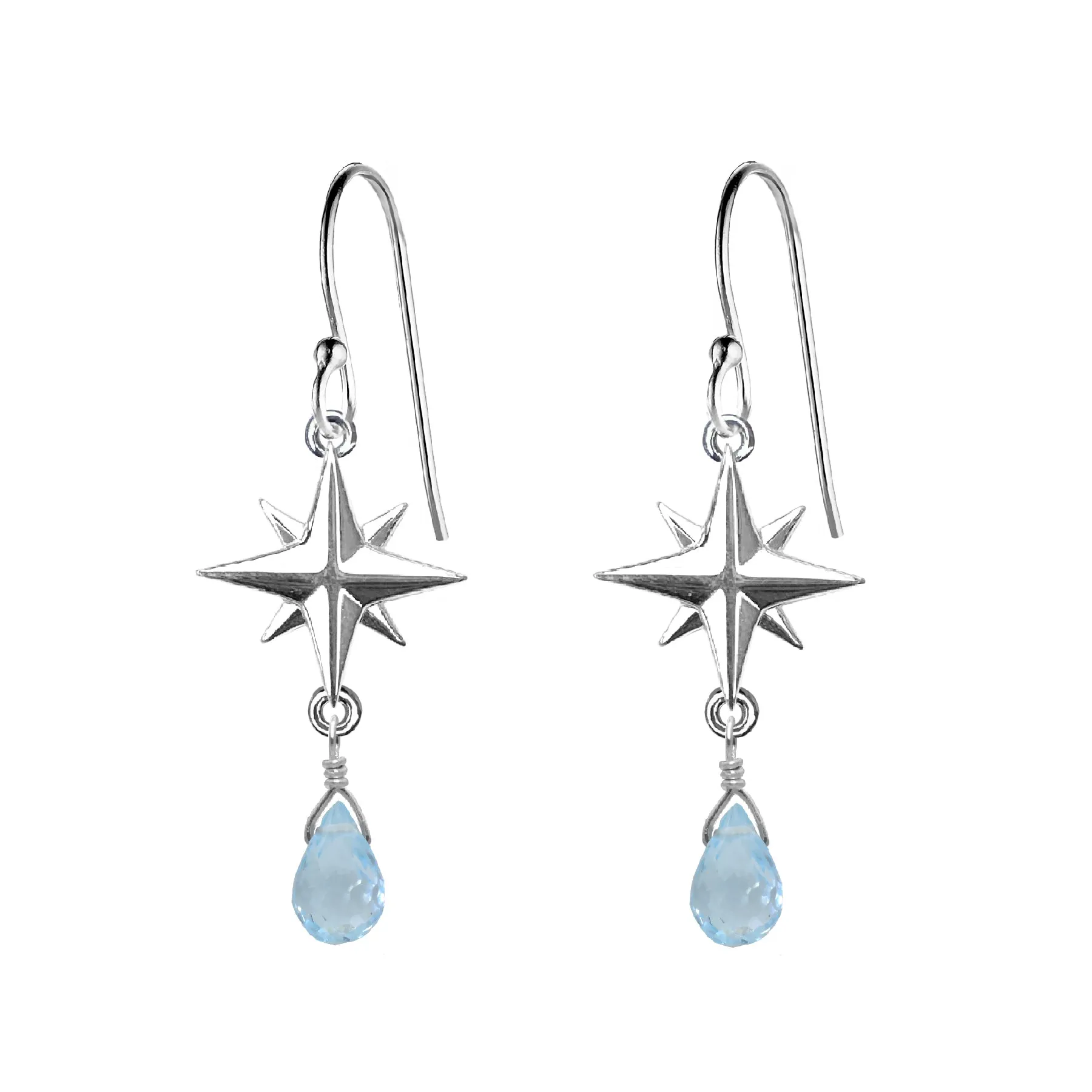 Medium Compass Rose Gemstone Earrings