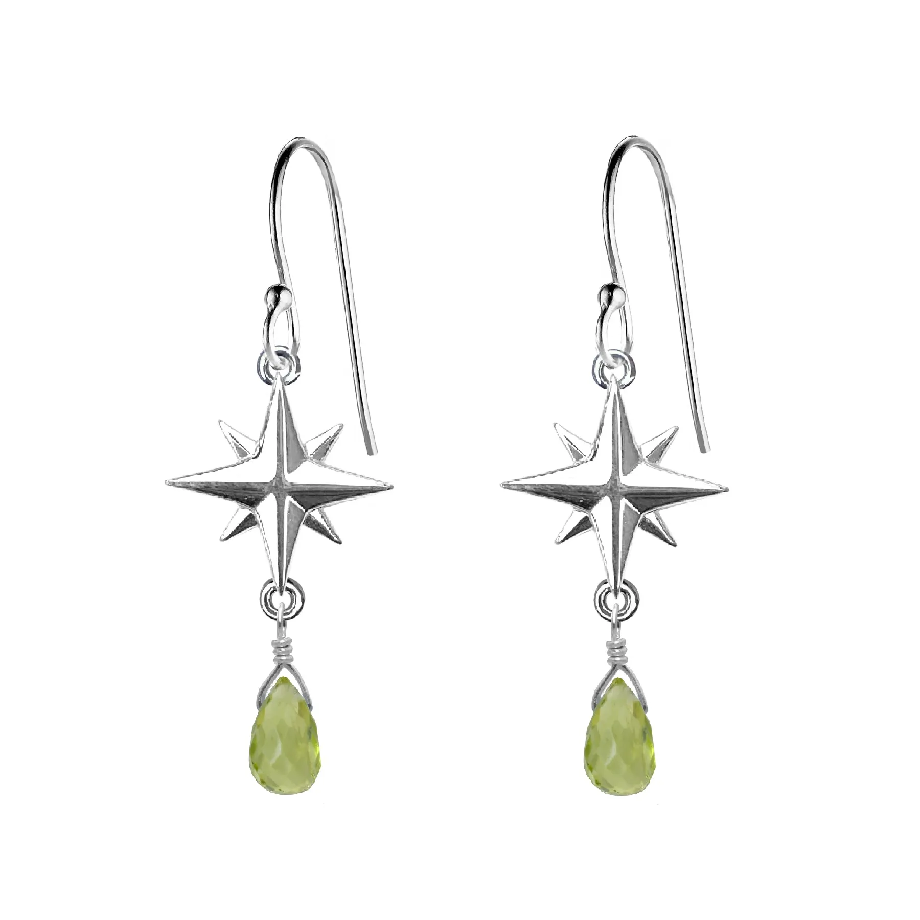 Medium Compass Rose Gemstone Earrings
