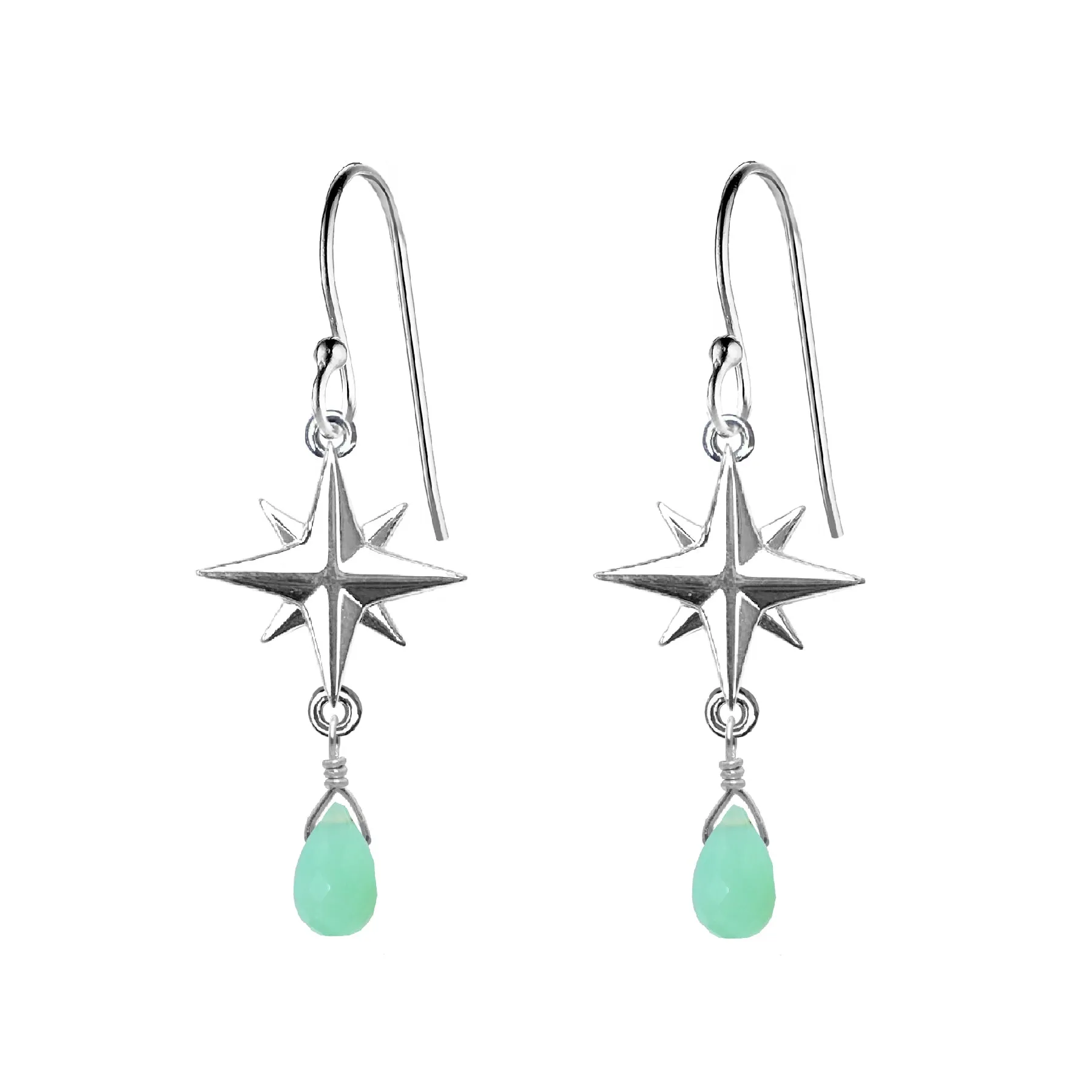 Medium Compass Rose Gemstone Earrings