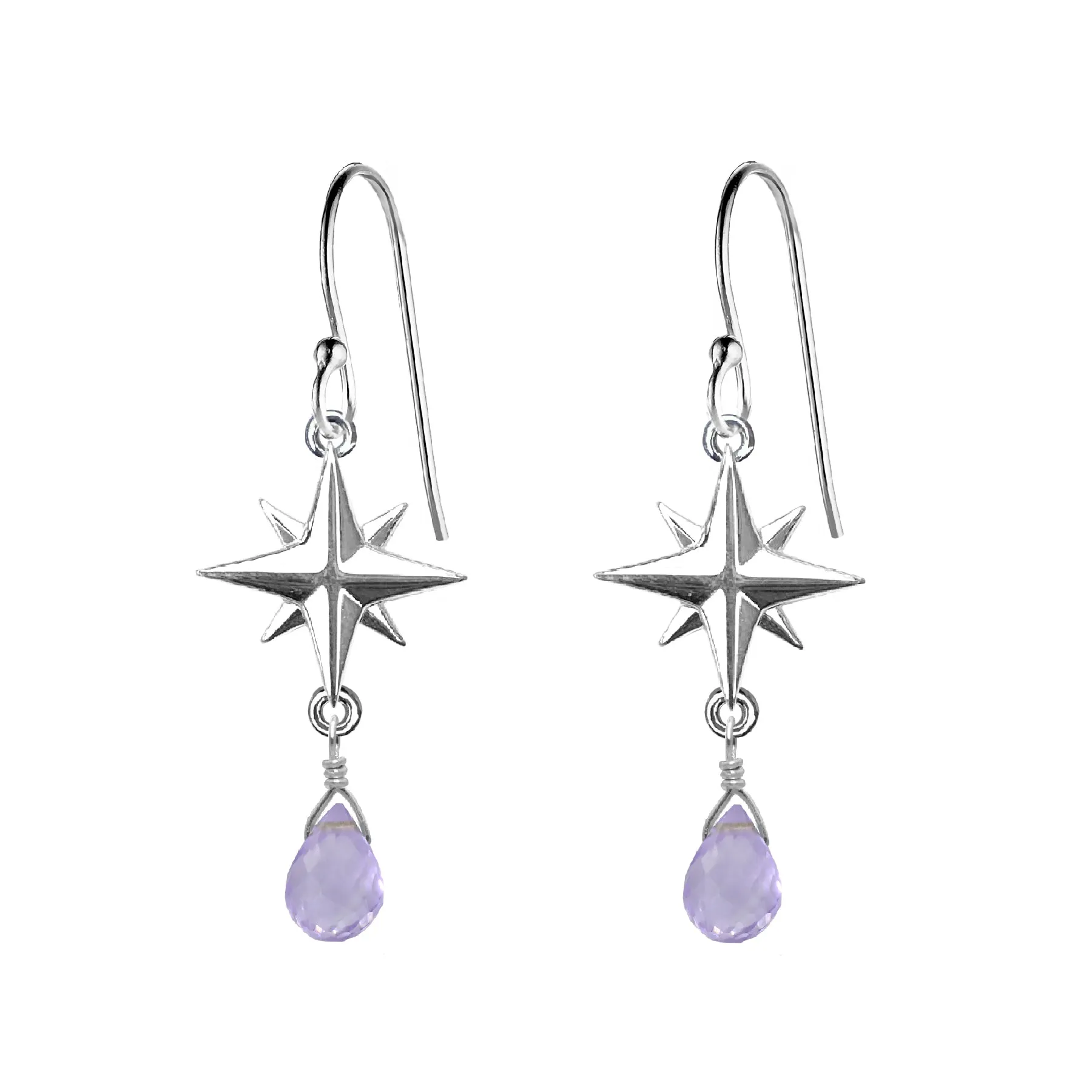Medium Compass Rose Gemstone Earrings