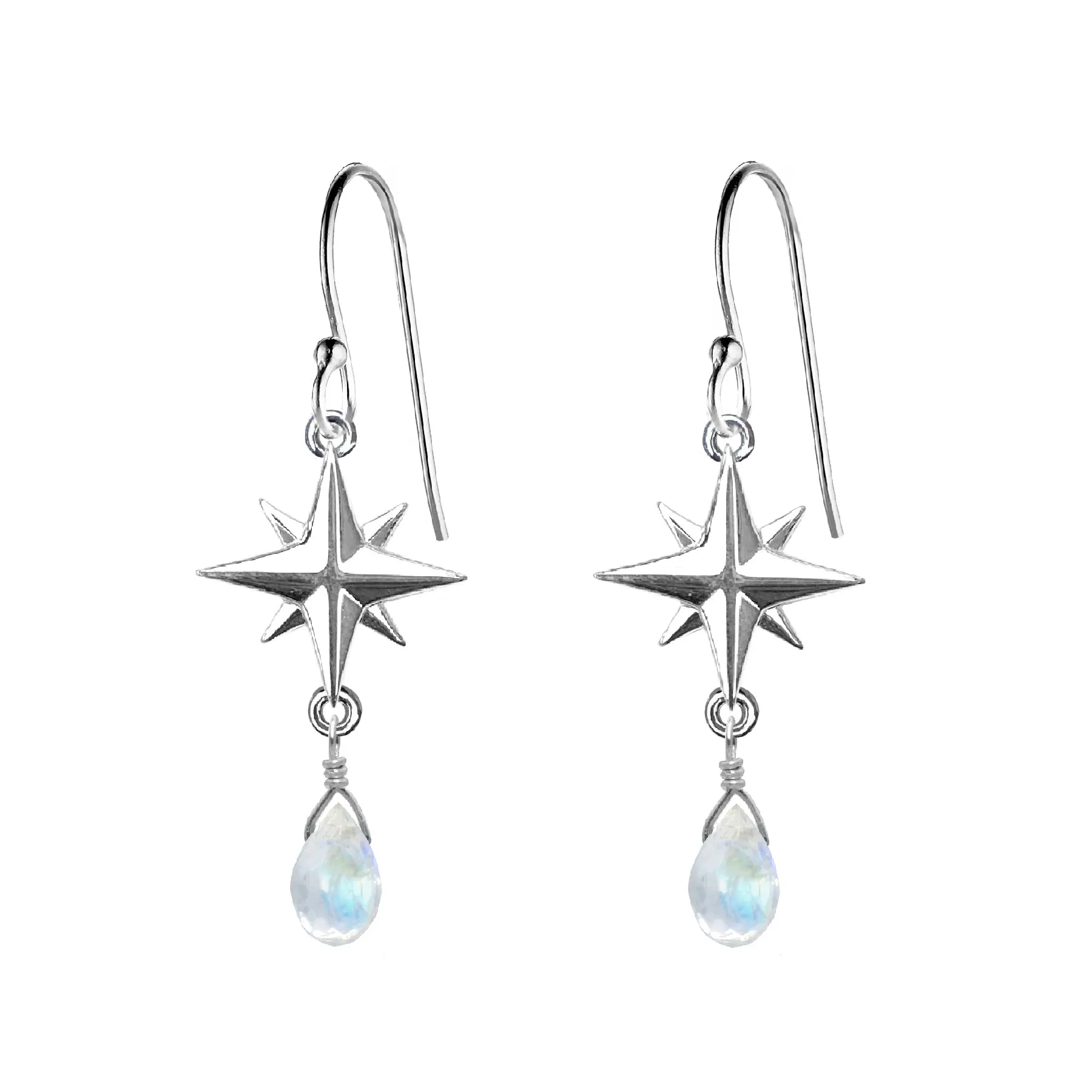 Medium Compass Rose Gemstone Earrings