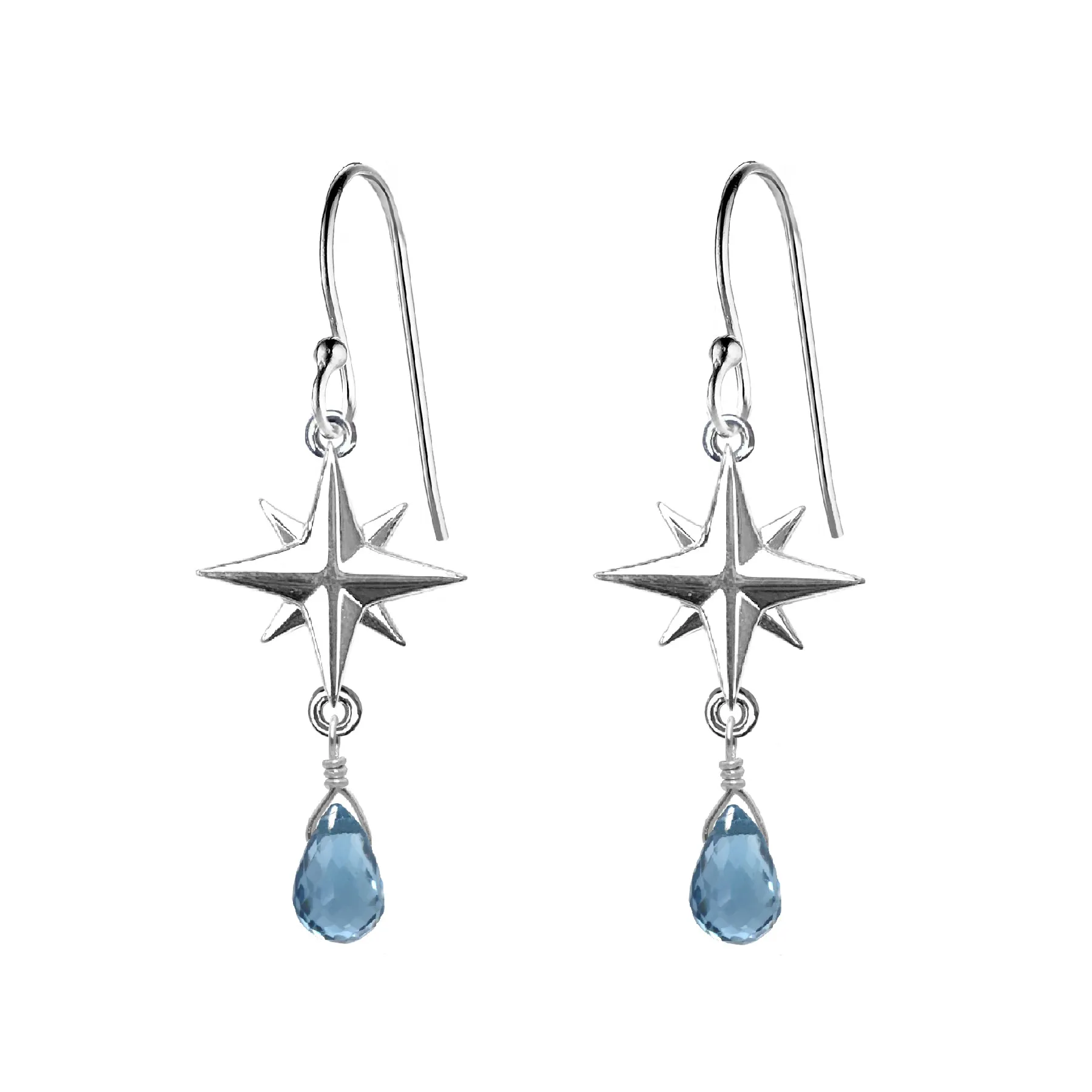 Medium Compass Rose Gemstone Earrings
