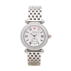 Michele Caber Diamond White MOP Dial Diamond Bezel 37mm Quartz (Preowned)