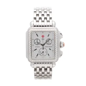 Michele Deco Watch Stainless Steel White MOP Dial 35 x 33mm Quartz (Preowned)