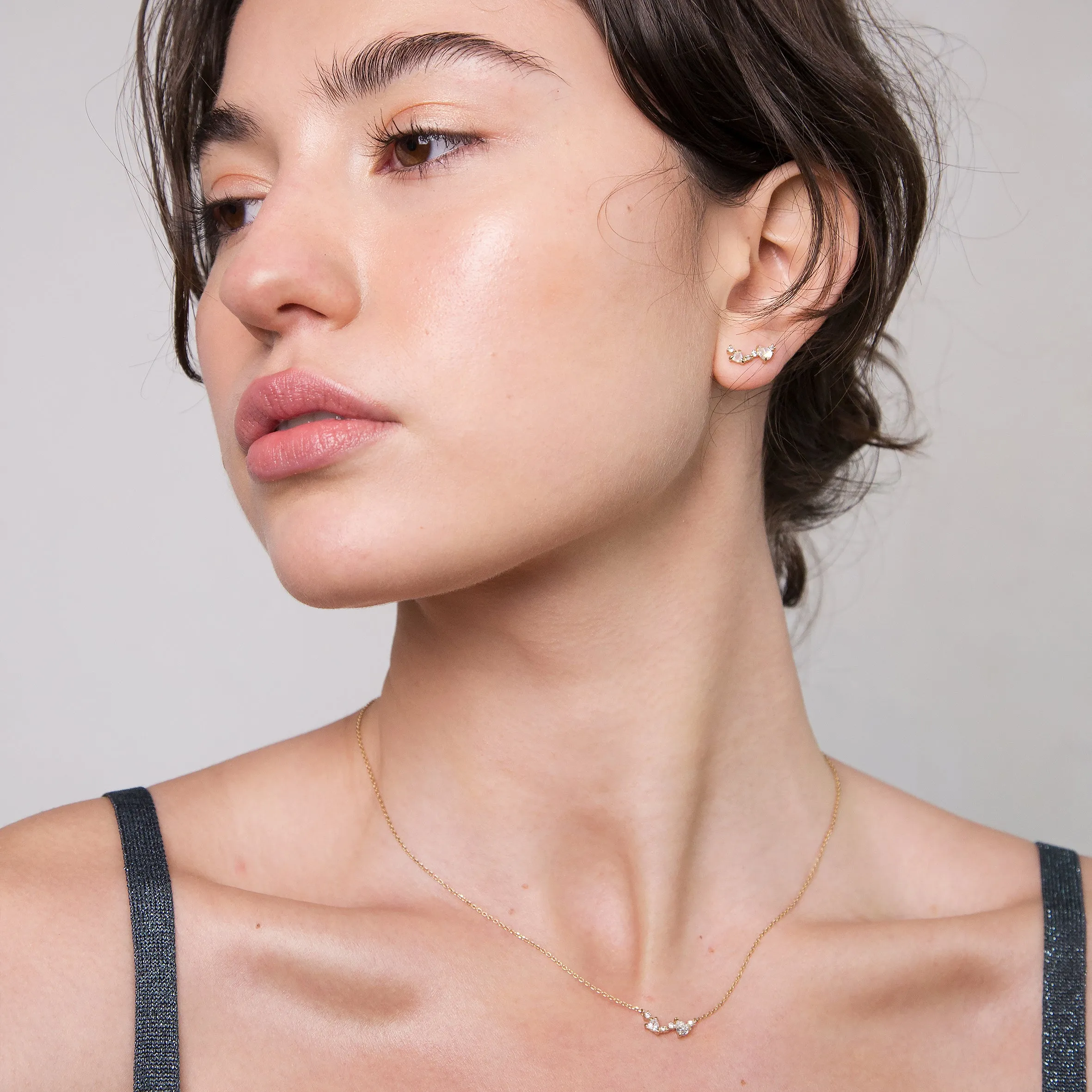 Milky way cluster Earring (single) - 14K/ 18K Gold