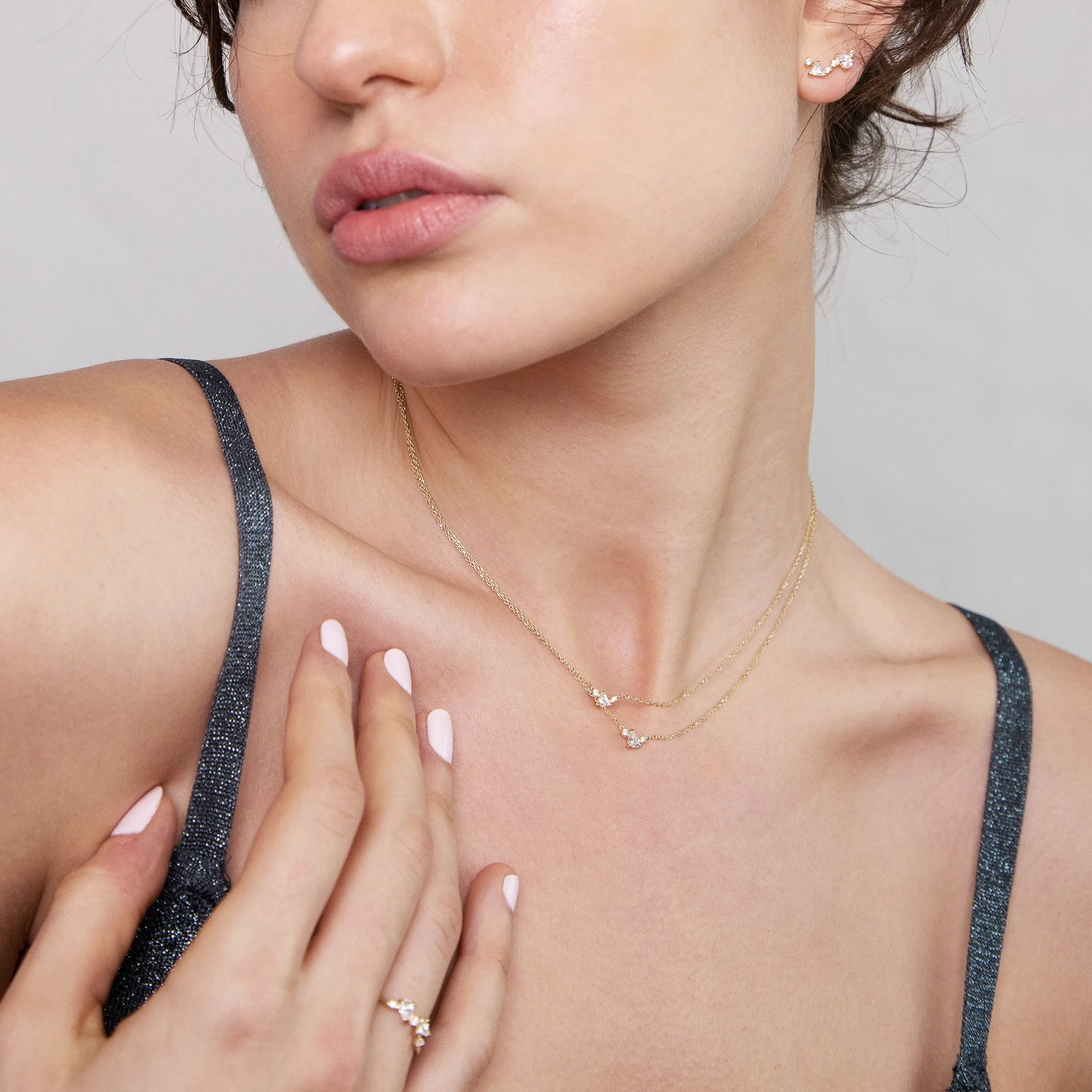 Milky way cluster Earring (single) - 14K/ 18K Gold