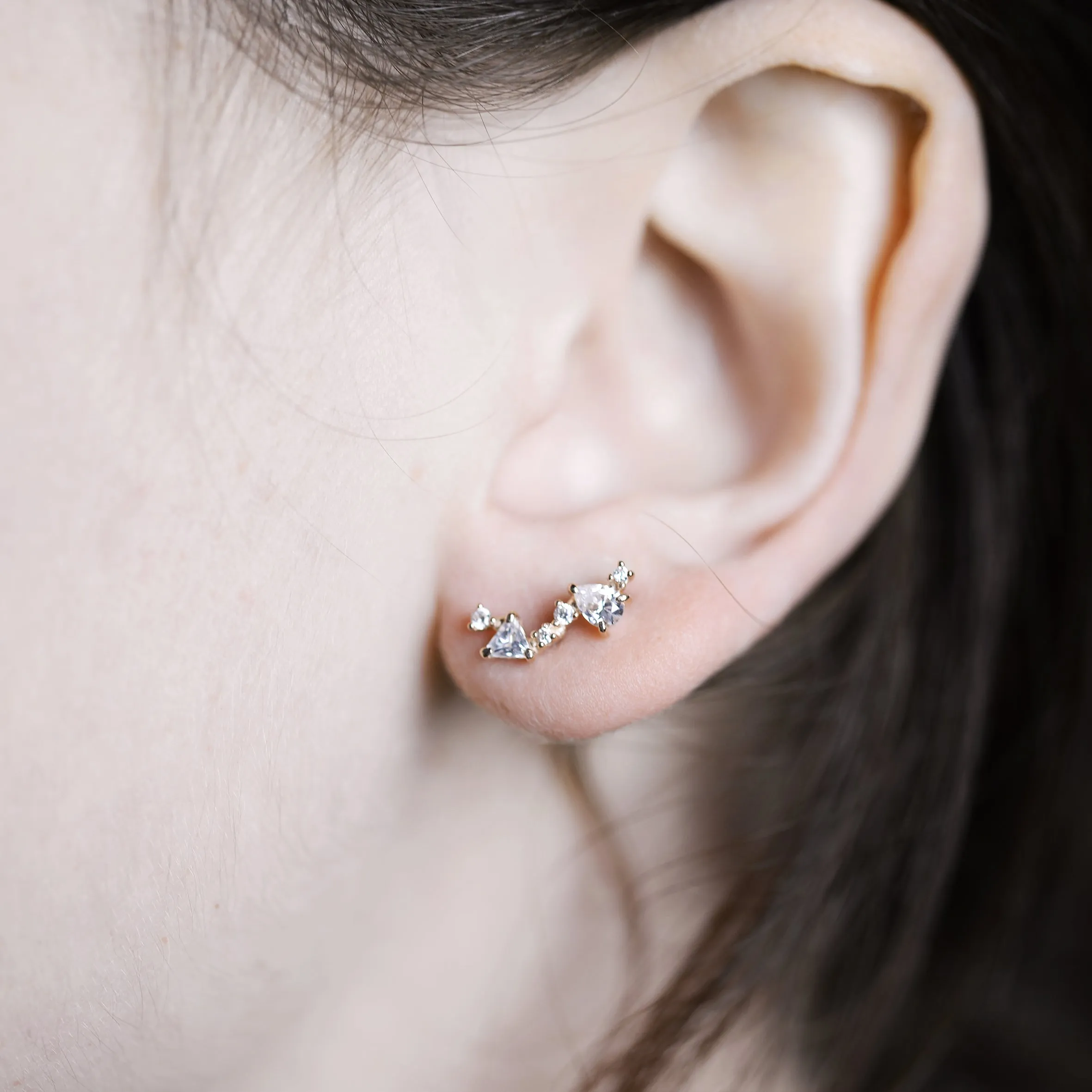 Milky way cluster Earring (single) - 14K/ 18K Gold