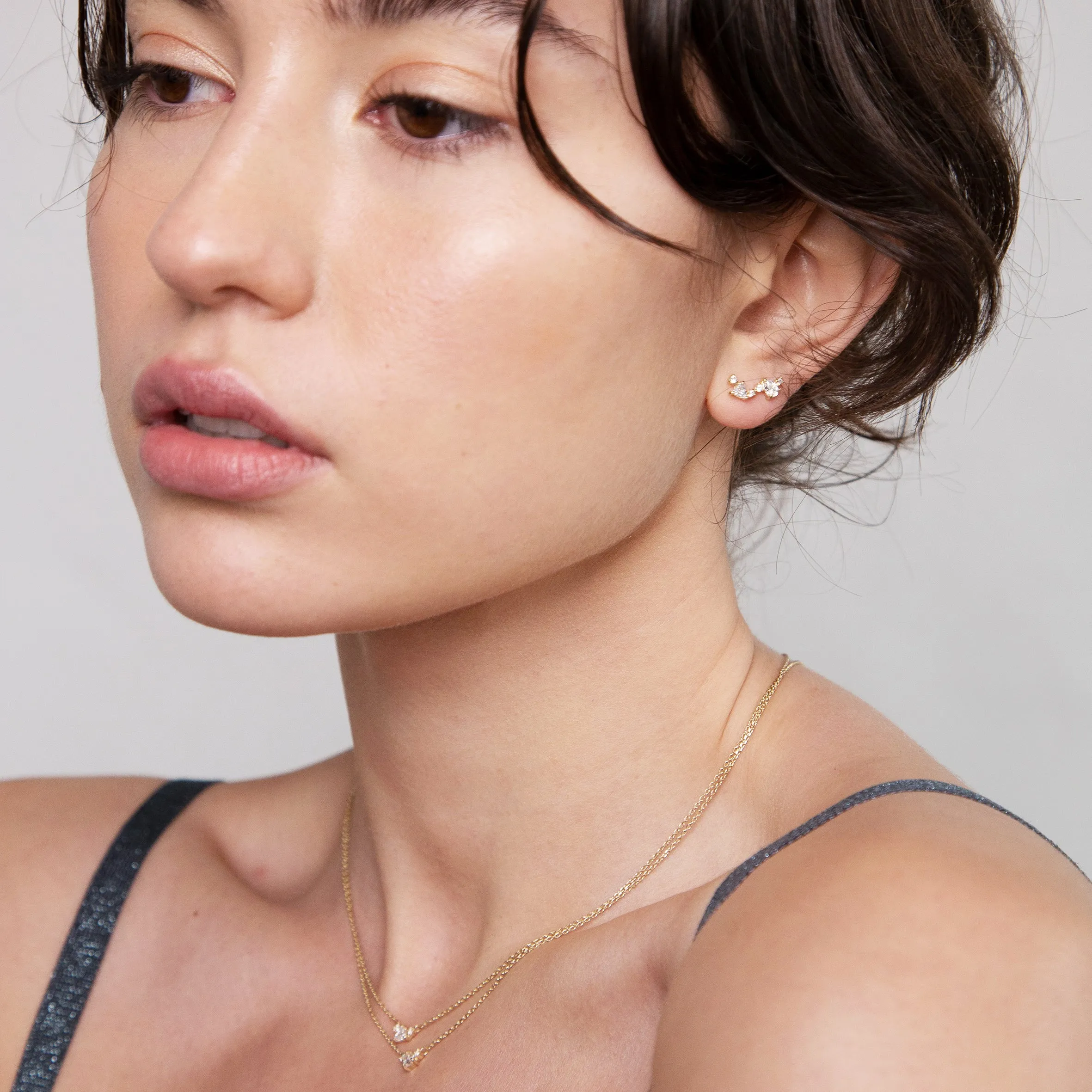Milky way cluster Earring (single) - 14K/ 18K Gold